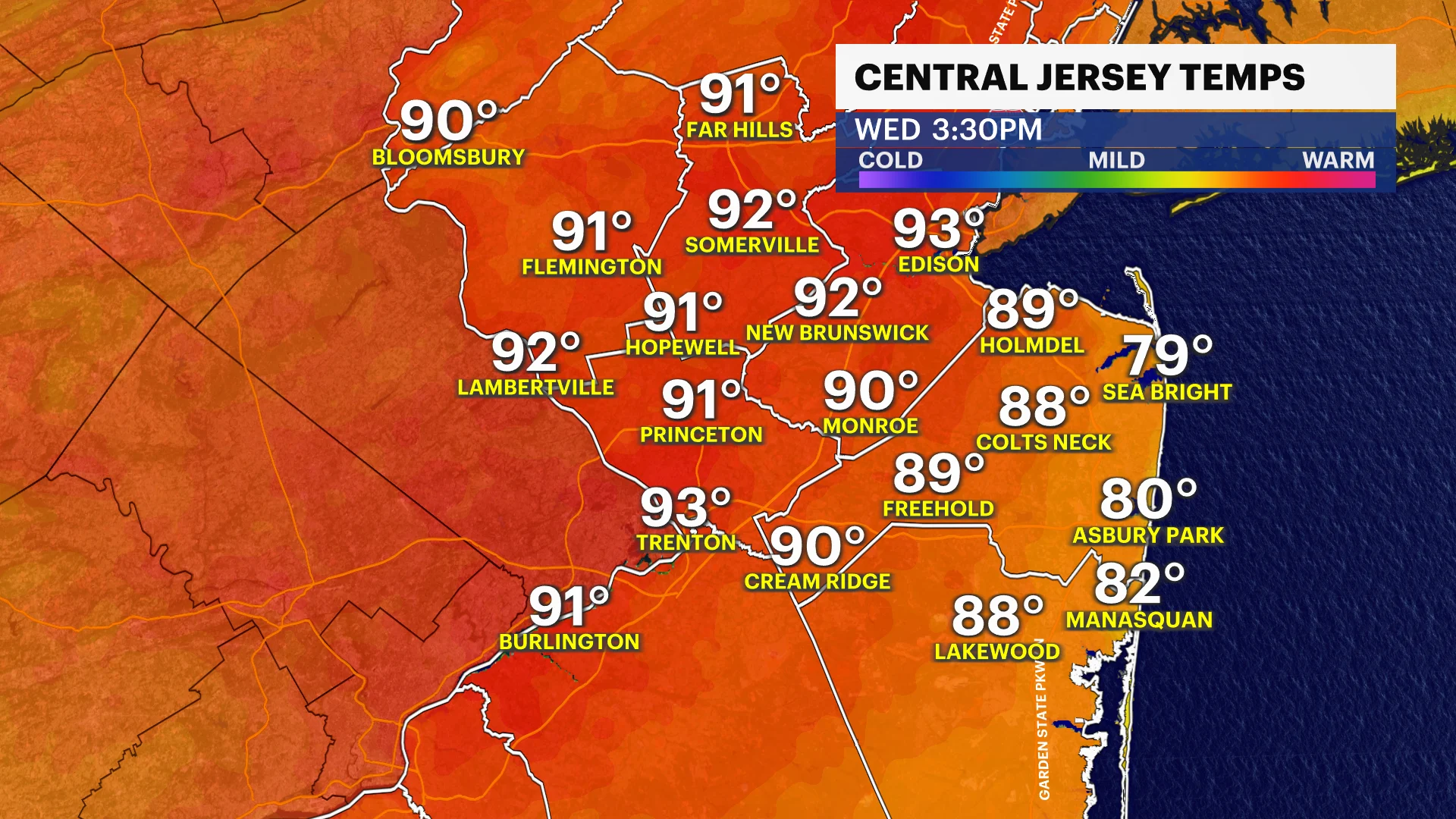 HEAT ALERT: Heat advisory in effect for New Jersey with extreme highs expected all week