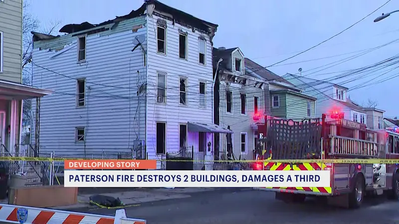 Story image: 2 buildings to be demolished is Paterson following a fire, officials monitoring a third