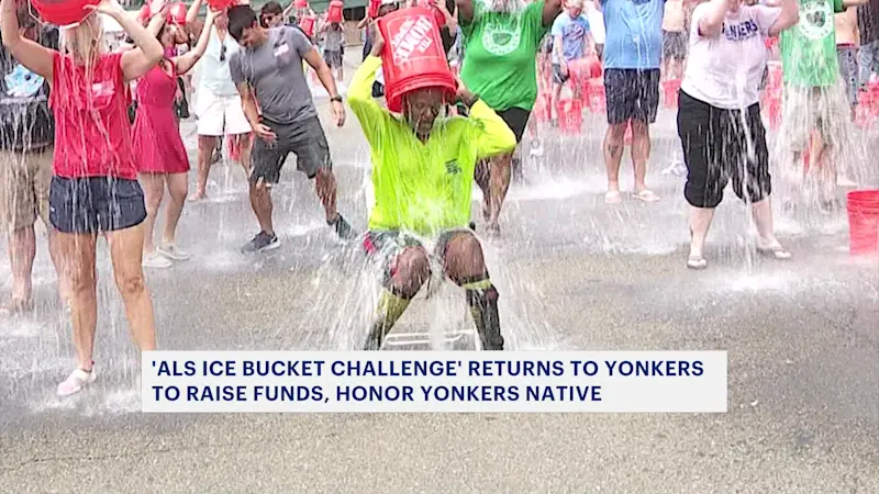 Story image: Ice Bucket Challenge at Yonkers Raceway helps carve pathway toward hope