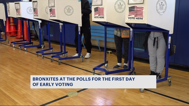 Story image: First day of early voting draws big lines at Bronx polling spots