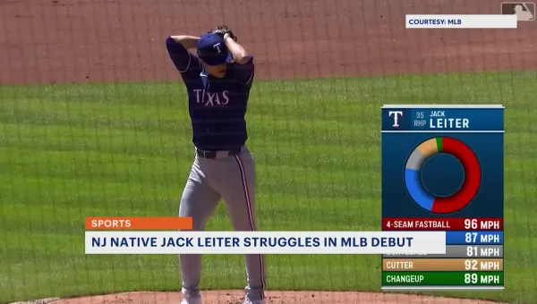 New Jersey native Jack Leiter makes pitching debut for Rangers as they beat Tigers 9-7