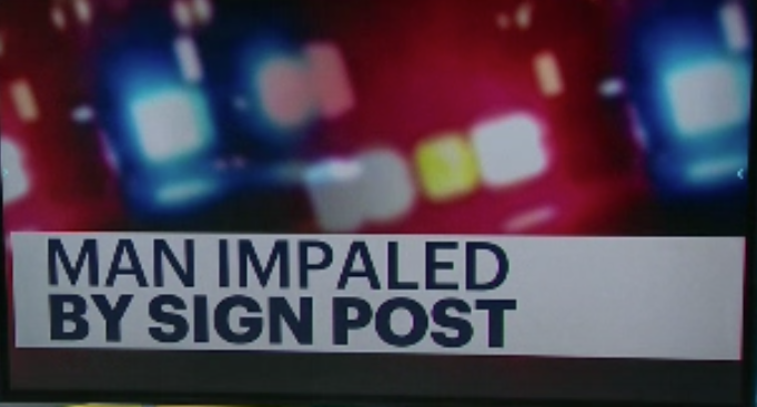 Story image: Man impaled in head by signpost in Port Chester recovering at hospital