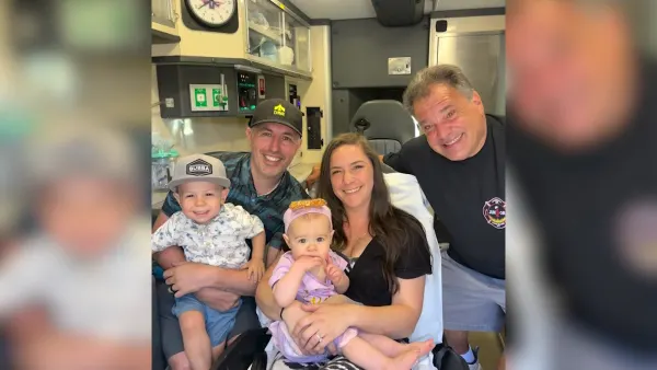 1 year later: Mother, baby born in Farmingdale ambulance recreate photo with hero firefighter