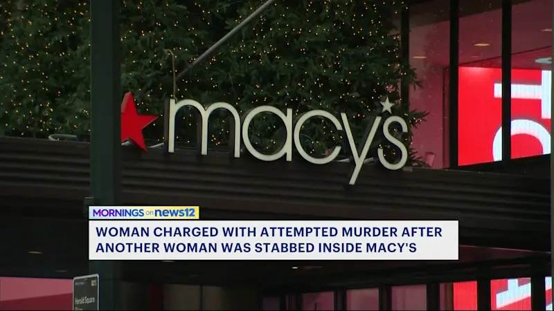Story image: Woman charged with attempted murder after allegedly stabbing another woman inside NYC Macy's