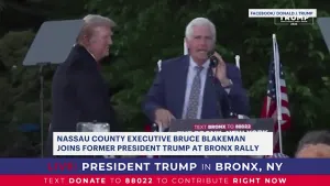 Nassau County Executive Bruce Blakeman joins former President Donald Trump at Bronx rally