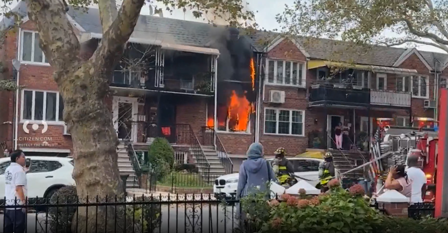 Two families displaced after fire tears through Flatlands home