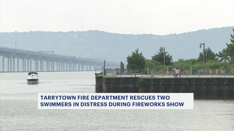 Story image: Tarrytown fire crew saves distressed swimmers during Fourth of July fireworks show