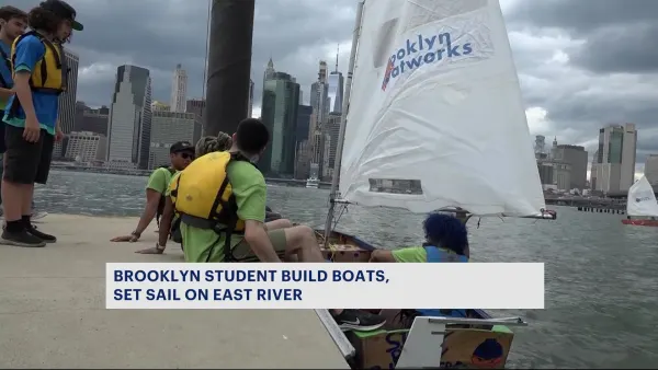 Over 200 Brooklyn students set sail on self-made boats in the East River 