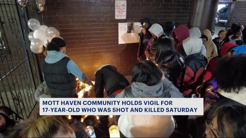 Story image: Mott Haven community holds vigil for 17-year-old fatal shooting victim