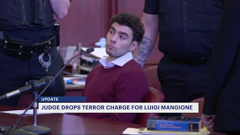 Story image: New York judge tosses terrorism charges against Luigi Mangione, lets murder count stand