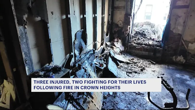 Story image: Fast-moving fire in Crown Heights leaves 2 in critical condition