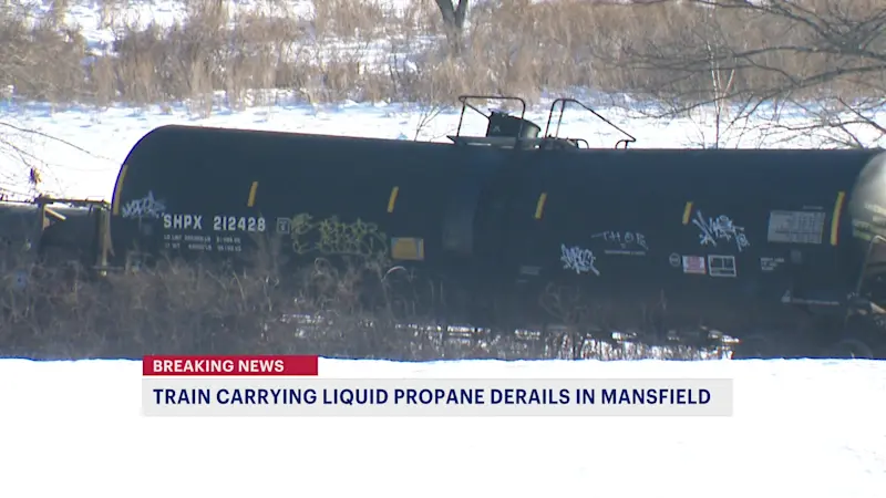 Story image: Officials: No injuries following train derailment in Mansfield