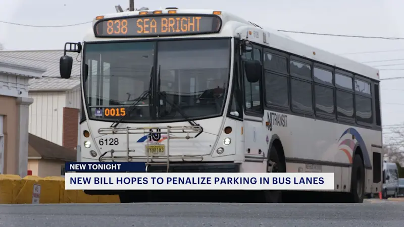 Story image: NJ bill would automatically fine drivers $45 for stopping in bus lanes