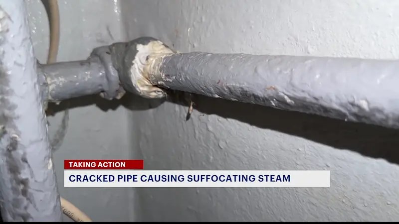 Story image: Cracked pipe causing suffocating steam inside Brooklyn apartment 