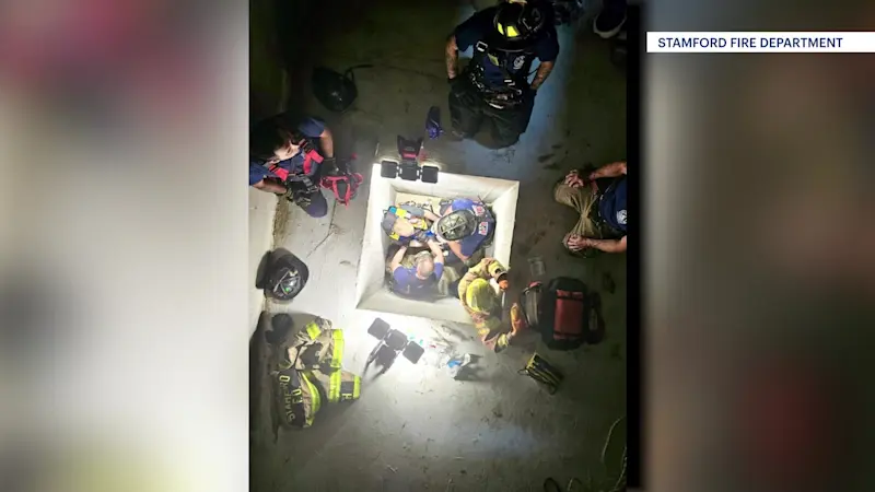 Story image: ‘Uncommon’ and ‘intensive.’ Stamford fire chief discusses rescue of construction worker from empty water tank