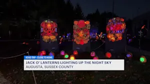 Thousands of jack-o'-lanterns light up Skylands Stadium in Sussex County