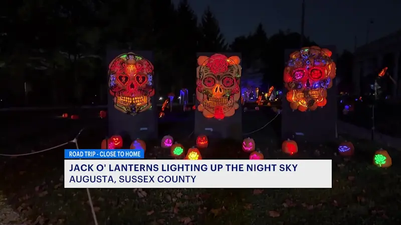 Story image: Thousands of jack-o'-lanterns light up Skylands Stadium in Sussex County