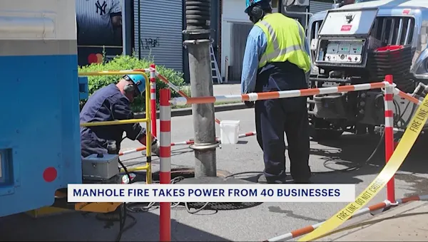 Nearly 40 Brooklyn businesses without power due to manhole fire in Red Hook