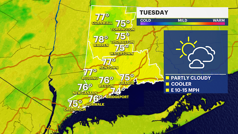 Story image: Warm weather, with chance of rain mid-week 