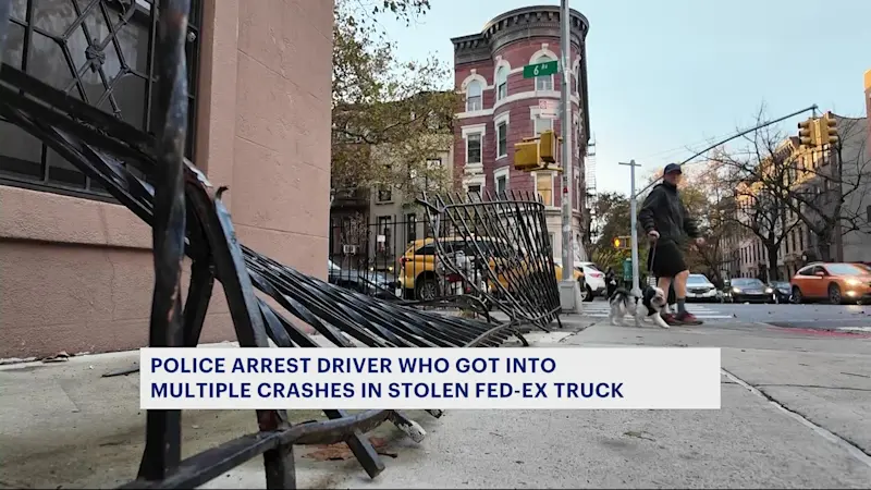 Story image: Bronx man accused of crashing stolen FedEx truck, attempting to steal ambulance in Brooklyn