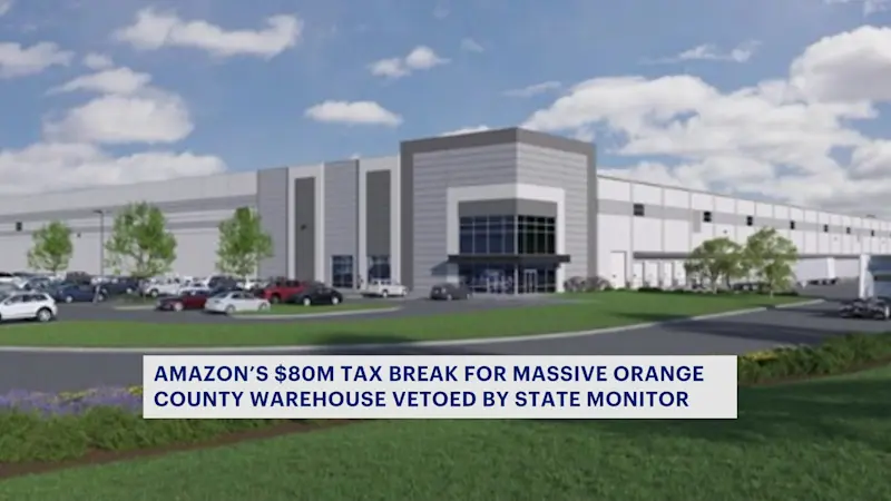 Story image: State monitor vetoes $80M tax break for proposed Amazon warehouse in Orange County