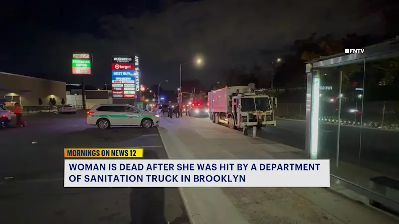 Story image: 30-year-old woman dead after being struck by city sanitation truck in Bath Beach