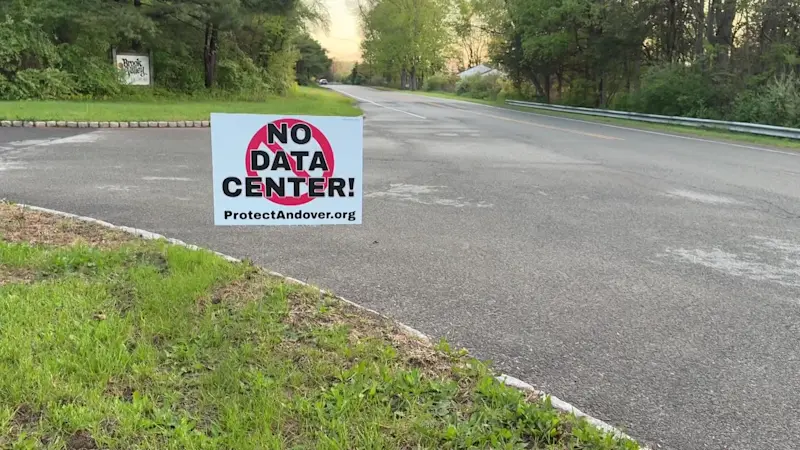 Story image: Andover plans ban on AI data centers after tense meeting and viral video