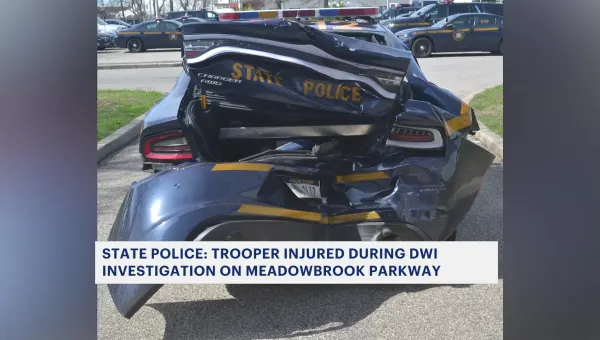 State police: Trooper conducting traffic stop rear-ended on Meadowbrook State Parkway