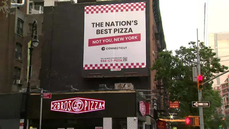 Story image: New Connecticut pizza billboards are now popping up all over New York City