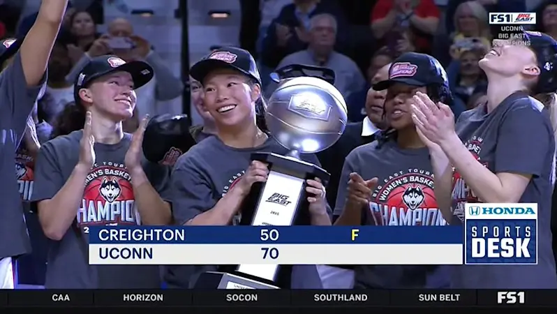 Story image: UConn women clinch Big East basketball title with win over Creighton