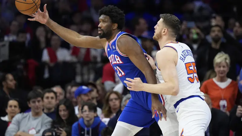 Story image: Joel Embiid scores 50 points to lead 76ers past Knicks 125-114 to cut deficit to 2-1