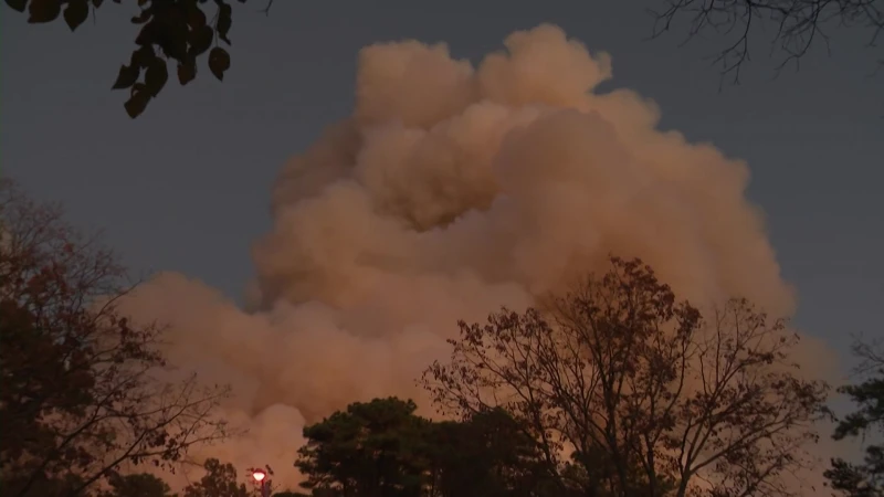 Story image: New Jersey Forest Fire Service crews patrolling wildfire sites as risk stays high