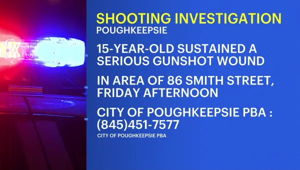 Poughkeepsie police: 15-year-old seriously injured in shooting
