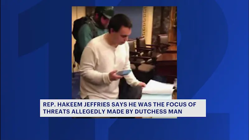 Story image: Dutchess man pardoned for Jan. 6 Capitol attack back in jail, accused of threatening to kill Rep. Hakeem Jeffries
