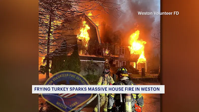 Story image: Officials: Turkey frying incident causes fire that destroyed Weston House