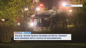 Police: 7 people, including a baby and 3-year-old, injured in NJ Transit bus crash expected to be OK
