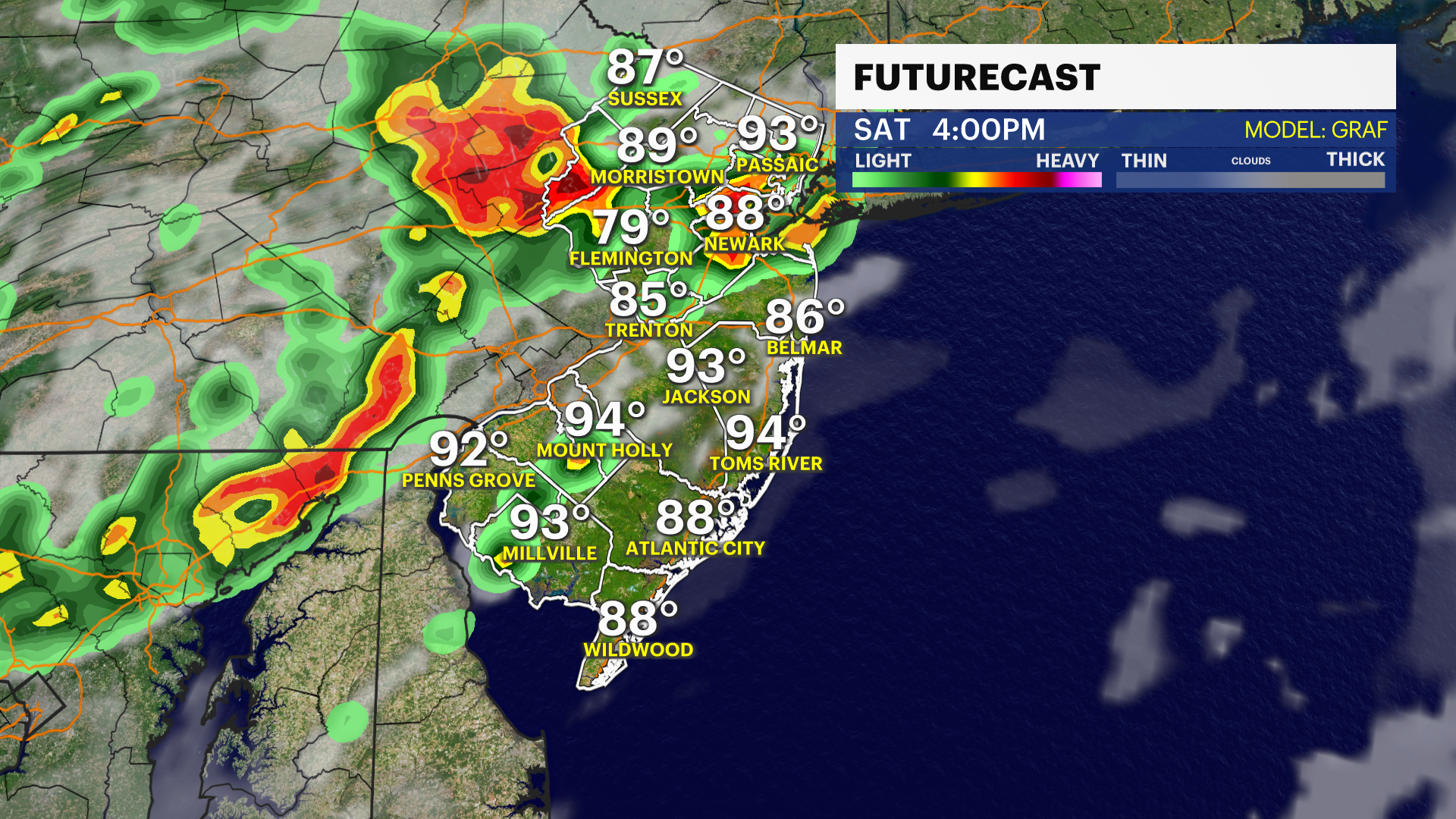 STORM WATCH: Hot, hazy and humid conditions in New Jersey; tracking afternoon thunderstorms