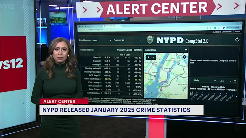 Story image: NYPD stats show drops in most major crimes in January