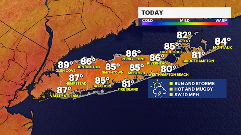 Story image: STORM WATCH: Sunshine, humidity and possible heavy rain on Long Island