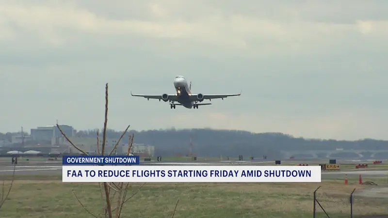 Story image: FAA plans to cut flights at several major airports due to ongoing government shutdown