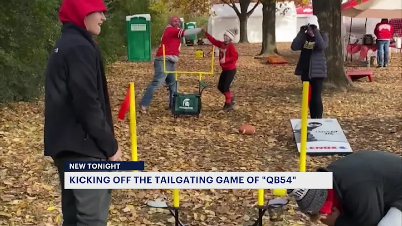 Story image: Better than cornhole? Meet the NJ creator of QB54 tailgating game