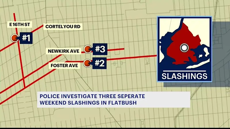 Story image: 3 men slashed in the face over the weekend in Brooklyn