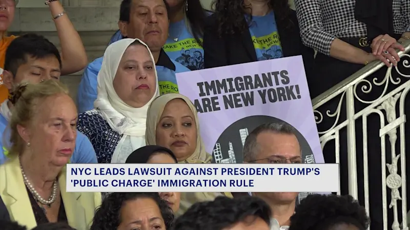Story image: States, cities sue over Trump rule seeking to deny green cards to immigrants using public benefits