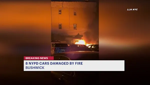 8 NYPD vehicles damaged in overnight fire in Bushwick lot