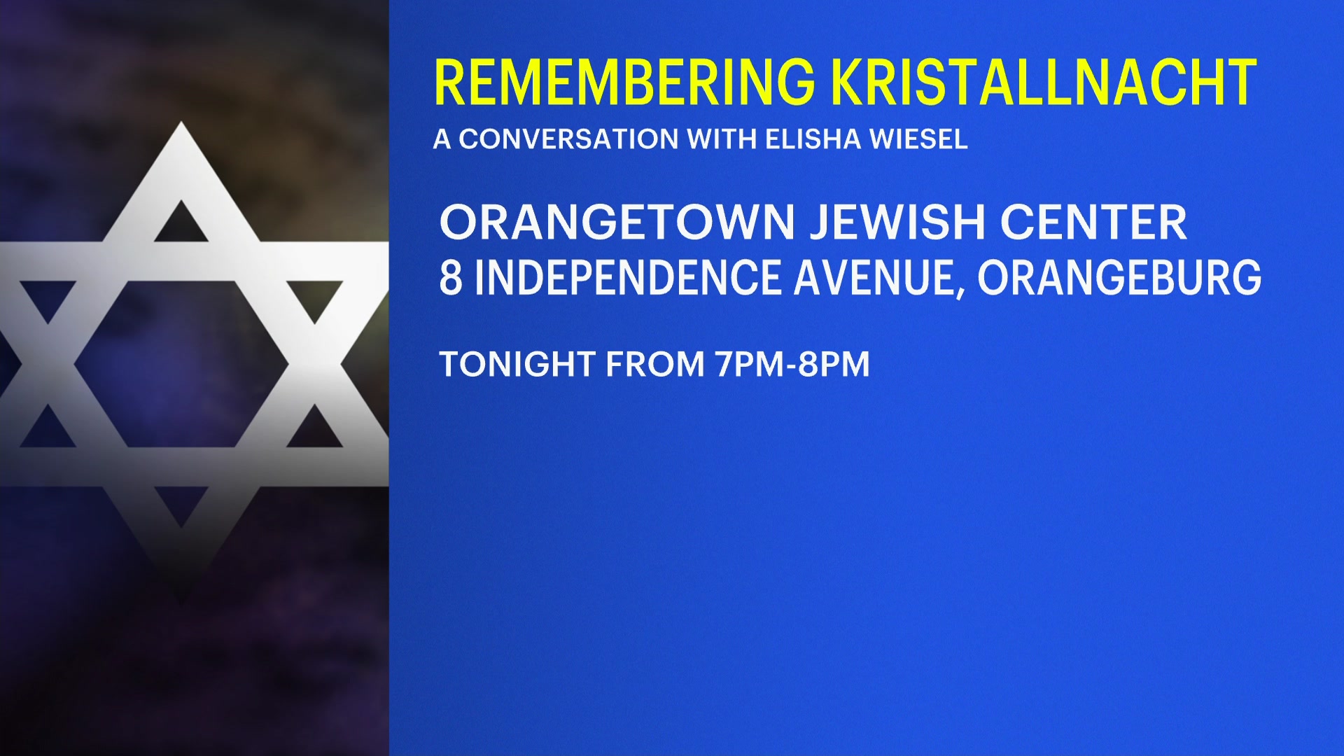 Elsa Weisel News 12 | Westchester | Commemorating Kristallnacht Conversation With ...