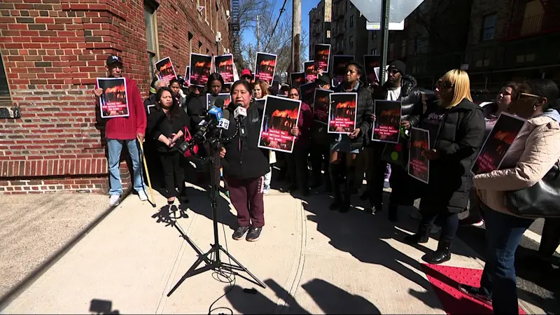 Story image: Tenants rally for help 2 months after a 5-alarm fire ripped through their Allerton apartment building