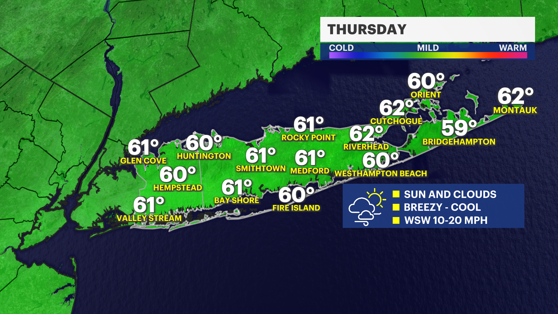 Several dry and cooler days ahead for Long Island; Halloween rain chance