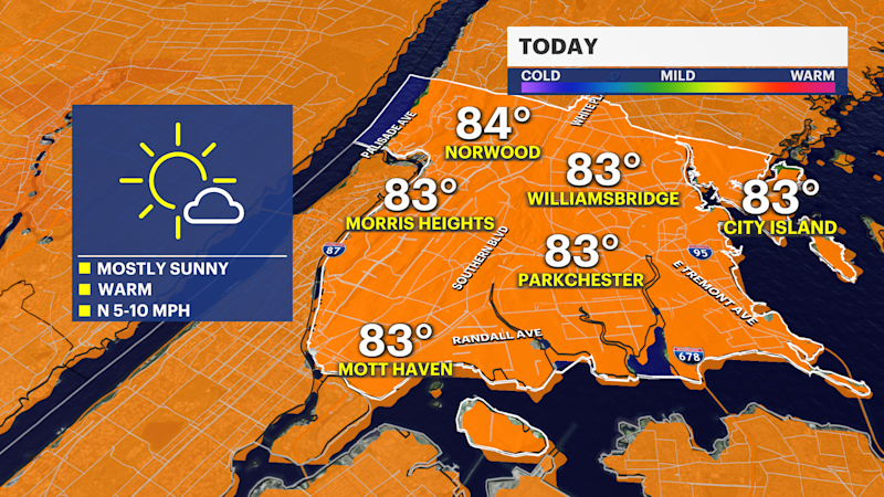 Story image: Nice couple of days before rain chances return across the Bronx
