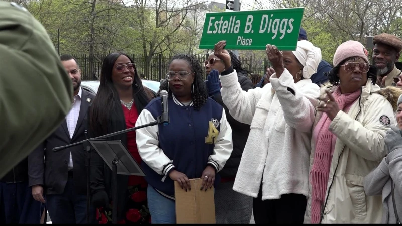 Story image: Estella Diggs honored with street sign unveiling in Morrisania
