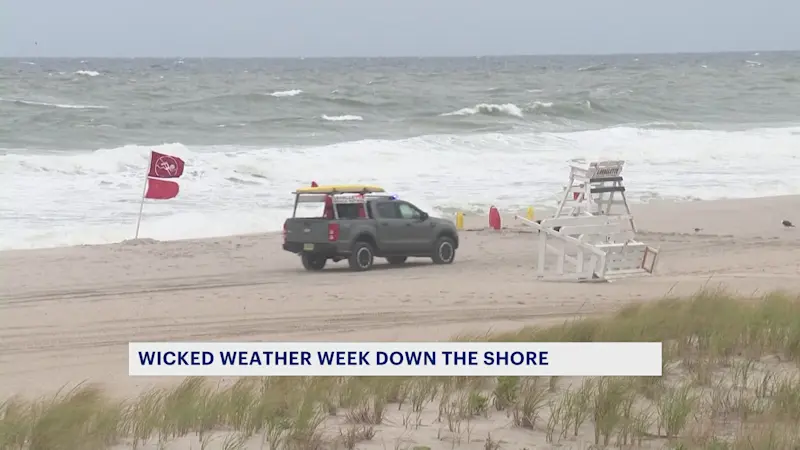 Story image: Beach captains prep for challenging week amid Hurricane Erin, smaller lifeguard staff